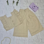 تاپ و شلوارک دخترانه تابستانی نخی | تاپ و شلوارک دخترانه فانتزی |لباس بچگانه 2 تا 6 سال