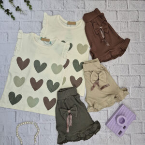 تیشرت و شلوارک بچگانه | تیشرت و شلوارک دخترانه پاپیون